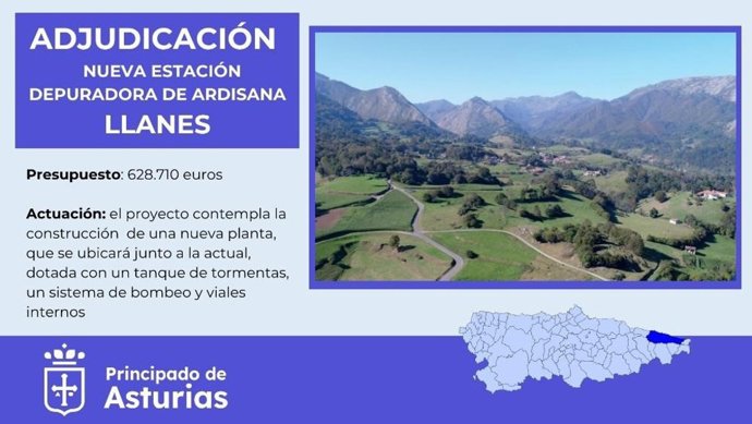 Movilidad adjudica por 629.000 euros la construcción de la nueva depuradora de Ardisana, en Llanes