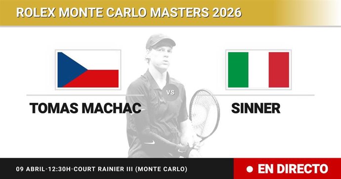 Tomas Machac - Jannik Sinner: resumen y estadísticas del partido de Octavos de final de Rolex Monte Carlo Masters