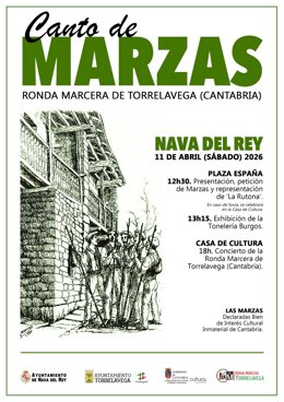 Cartel de las actividades organizadas en Nava del Rey para conmemorar su vínculo con Torrelavega.