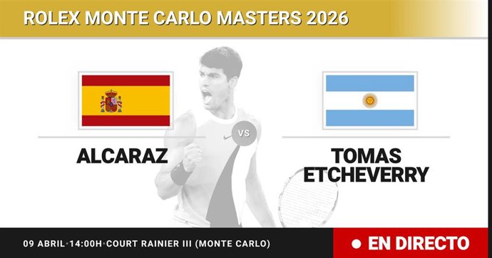 Carlos Alcaraz - Tomas Etcheverry: resumen y estadísticas del partido de Octavos de final de Rolex Monte Carlo Masters
