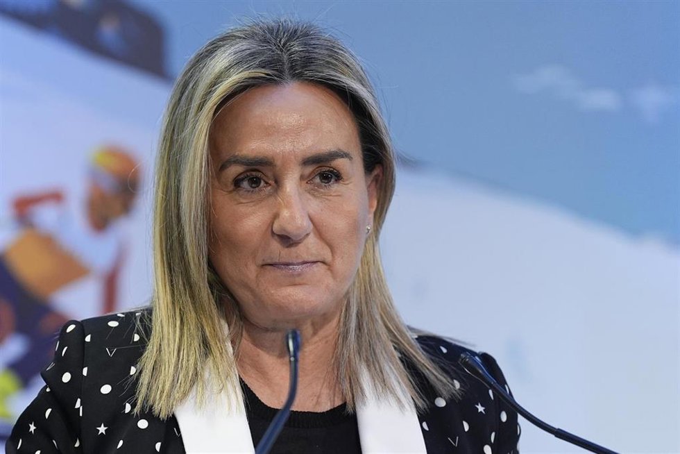 Milagros Tolon, ministra de Educación, Formación Profesional y Deportes en el recibimiento de los deportistas que participaron en Milán-Cortina 2026.