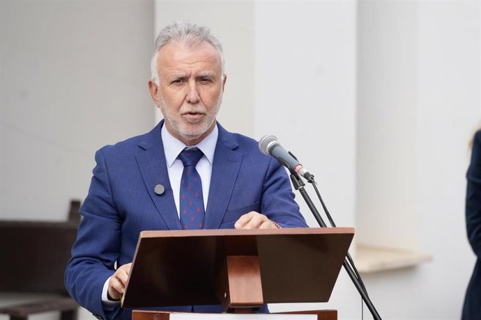El ministro de Política Territorial y Memoria Democrática, Ángel Víctor Torres, en un acto de MInas de Riotinto (Huelva).