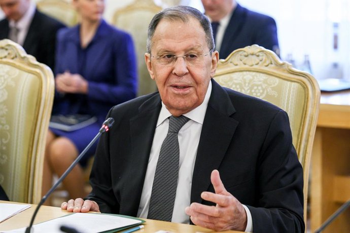 RUSSIA, MOSCOW - APRIL 8, 2026: Russia's Foreign Minister Sergei Lavrov attends the 46th Meeting of the Russian Foreign Ministry's Council of the Heads of Constituent Entities of Russia at the Russian Foreign Ministry's Reception House,Image: 1089421021, 