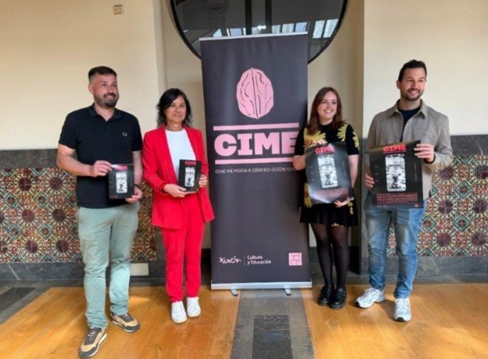 Presentación de la segunda edición del Ciclo de Cine, Memoria y Género, (CIME), que tendrá lugar del 21 al 23 de este mes de abril, en la Escuela de Comercio de Gijón.