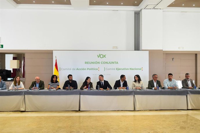 Reunion de Vox en Málaga con Santiago Abascal e Ignacio Garriga.