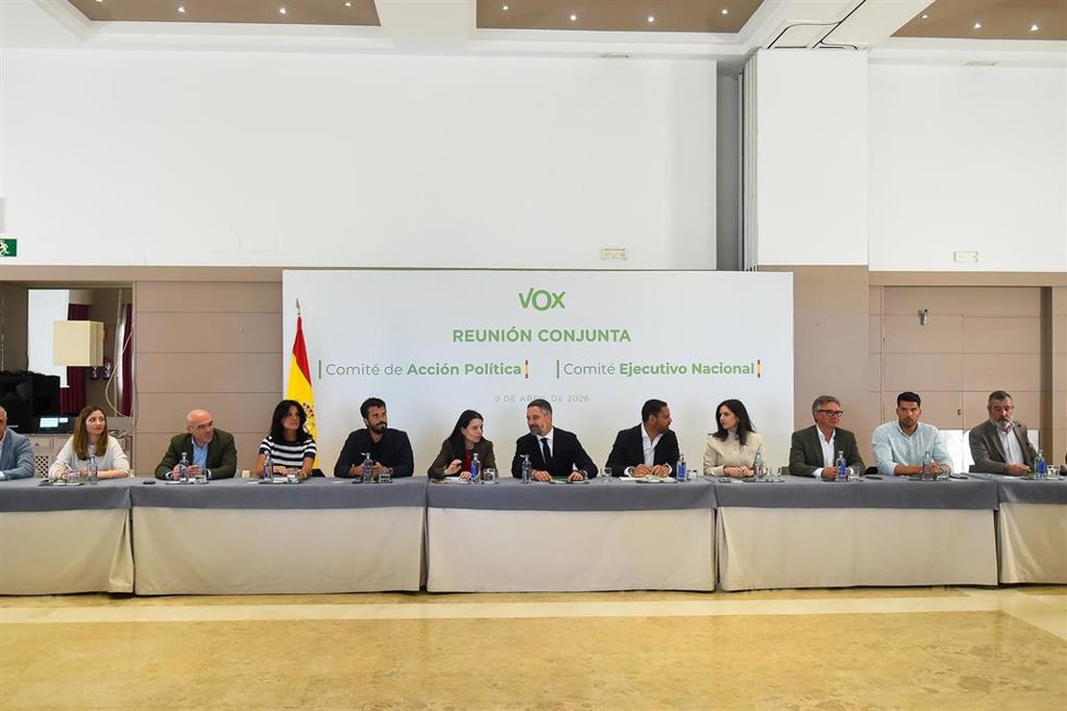 Reunion de Vox en Málaga con Santiago Abascal e Ignacio Garriga.