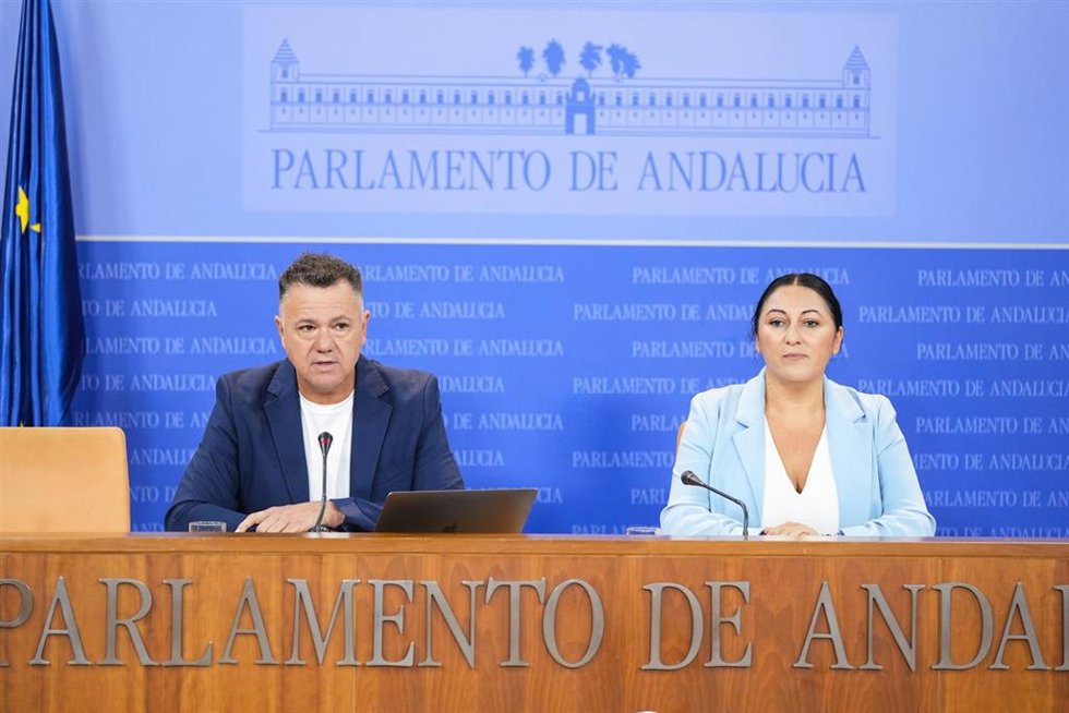 Archivo - Juan Antonio Delgado y Alejandra Durán, representantes de Podemos en las listas de la coalición Por Andalucía en las listas a las elecciones al Parlamento de Andalucía de 17 de mayo.