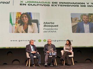 La presidenta del Instituto Andaluz de Investigación y Formación Agraria, Pesquera, Alimentaria y de la Producción Ecológica (Ifapa), Marta Bosquet, en las X Jornadas para la innovación en cultivos extensivos de invierno de Genvce