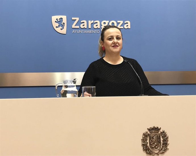 Archivo - La portavoz del grupo municpal de ZeC en el Ayuntamiento de Zaragoza, Elena Tomás