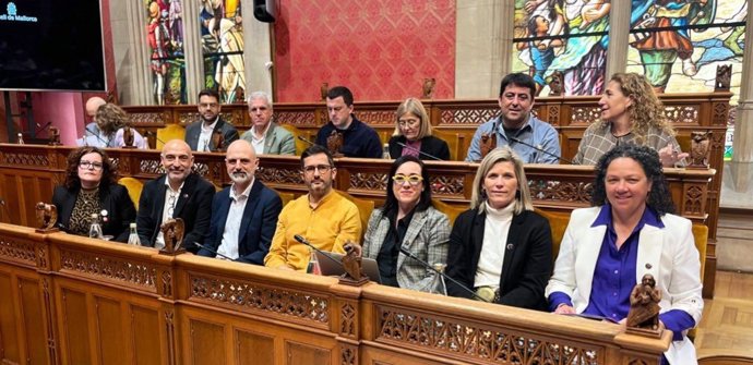 La bancada socialista en el Consell de Mallorca.