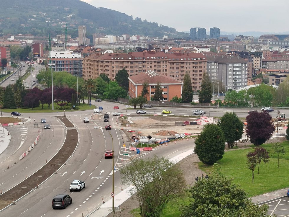 Obras en la Ronda Sur de Oviedo