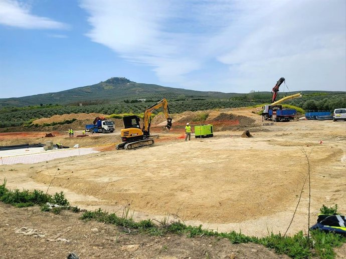Obras para la construcción de la EDAR de Villanueva del Arzobispo.