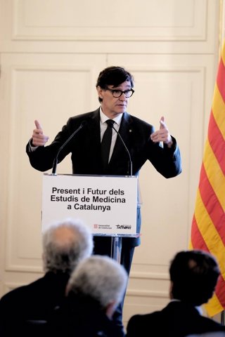 El presidente Salvador Illa durante el acto de este viernes