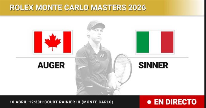 Felix Auger-Aliassime - Jannik Sinner: resumen y estadísticas del partido de Cuartos de final de Rolex Monte Carlo Masters