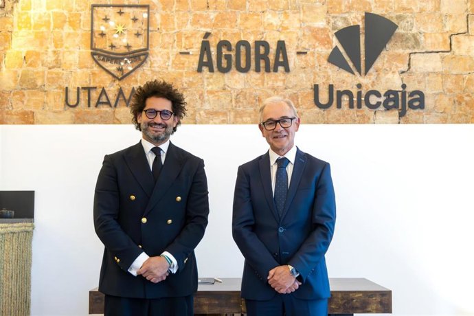 De izquierda a derecha, el presidente de Utamed, Paco Ávila, y el CEO de Unicaja, Isidro Rubiales.