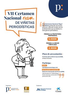 Cartel  VII edición del Certamen Nacional ‘Elgar’ de Viñetas Periodísticas
