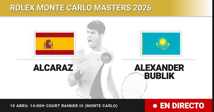Carlos Alcaraz - Alexander Bublik: resumen y estadísticas del partido de Cuartos de final de Rolex Monte Carlo Masters