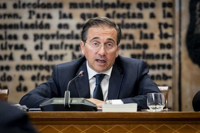 Archivo - Arxiu- El ministre d'Assumptes exteriors, Unió Europea i Cooperació, José Manuel Albares, compareix davant de la Comissió d'Assumptes exteriors, en el Senat.