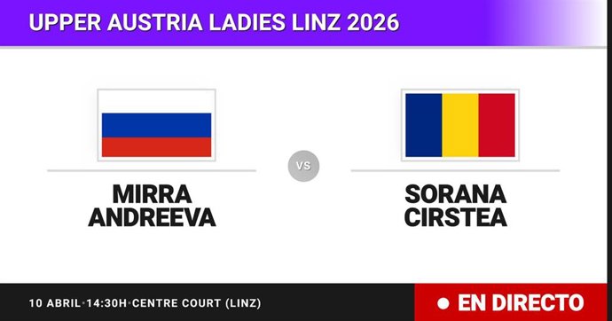 Mirra Andreeva - Sorana Cirstea: resumen y estadísticas del partido de Cuartos de final de Upper Austria Ladies Linz