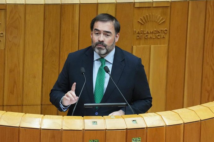 El portavoz del PP, José Alberto Pazos, interviene en la Cámara.