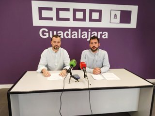 Los responsables de CCOO en rueda de prensa.