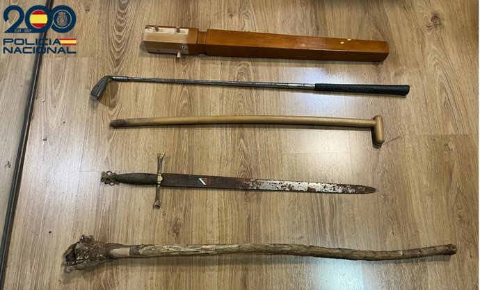 Objetos utilizados en la riña