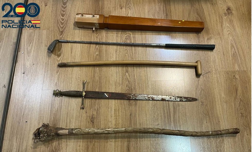 Objetos utilizados en la riña