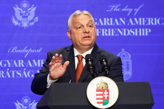 El primer ministro húngaro, Viktor Orban, durante una rueda de prensa en Budapest.