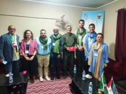 El presidente del Consejo Nacional Saharaui, Bachir Mustafa Sayed, y Brahim Gali, presidente de la República Árabe Saharaui Democrática y secretario general del Frente Polisario, recibieron al intergrupo Paz y Libertad en el Sáhara.