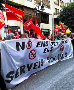 Protesta de CCOO pels serveis socials