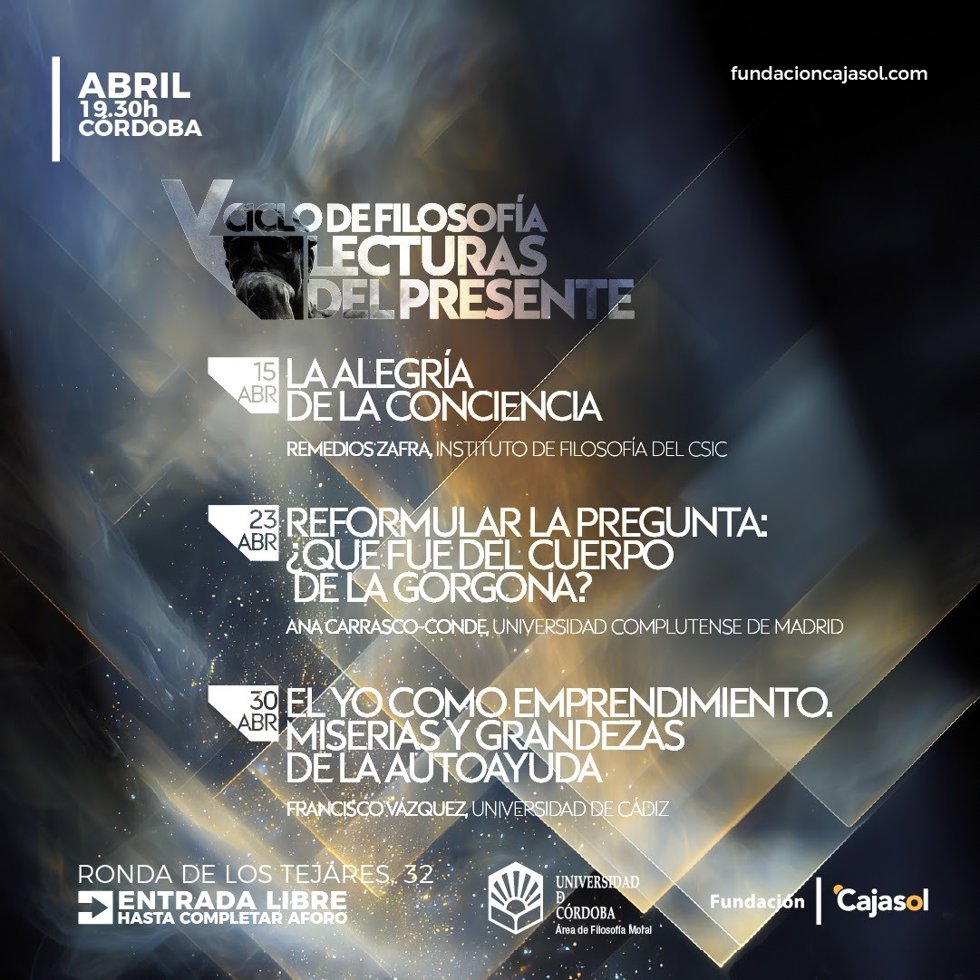 Cartel de la quinta edición de 'Lecturas del presente' en la Fundación Cajasol en Córdoba.