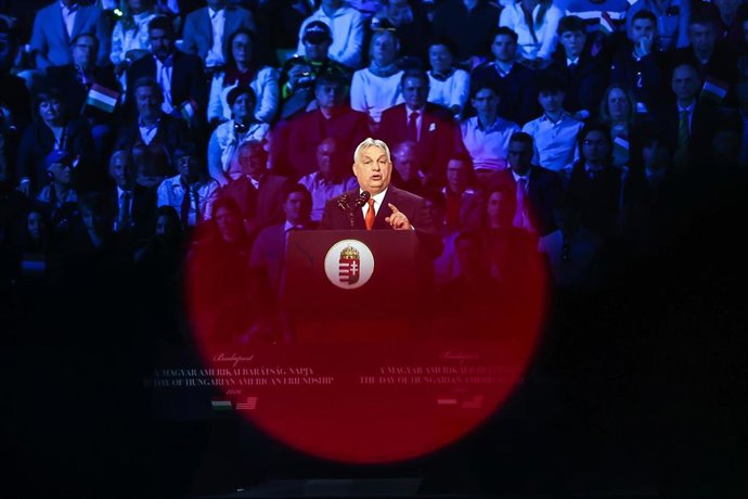 El primer ministro de Hungría, Viktor Orbán, durante el día de celebración de la Amistad entre Hungría y EEUU en Budapest, a 7 de abril de 2026 