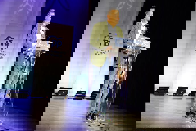 El consejero de Vivienda, Transportes e Infraestructuras de la Comunidad, Jorge Rodrigo, en una jornada del PP