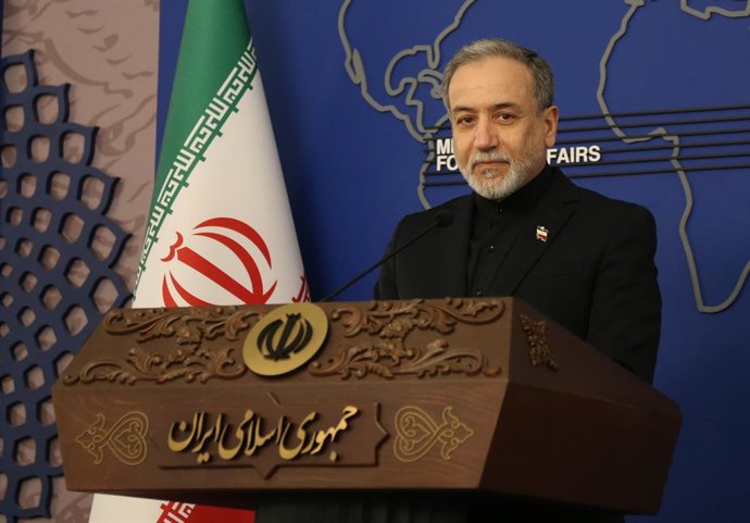 TEHRAN, March 16, 2026  -- Iran's Foreign Minister Seyed Abbas Araghchi attends a weekly news conference in Tehran, Iran, on March 16, 2026. Araghchi said Monday that Tehran has neither sought a ceasefire nor negotiations with the United States, rejecting