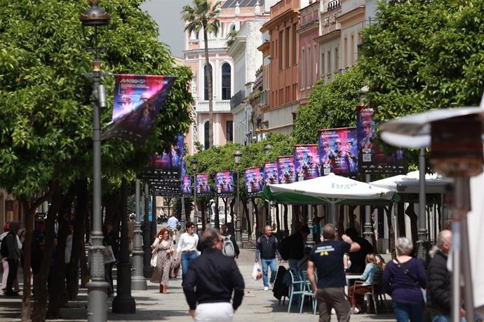 Calle Larga de Jerez en el centro histórico de la ciudad.