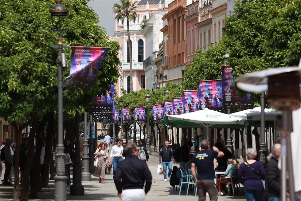 Calle Larga de Jerez en el centro histórico de la ciudad.