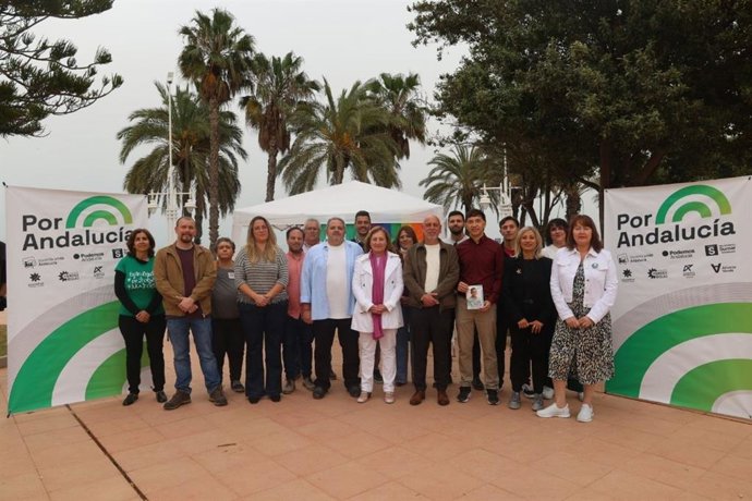 Candidatura de Por Andalucía en la provincia de Málaga, con Ernesto Alba como cabeza de lista