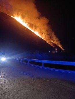 Incendio en el entorno del Puerto San Glorio