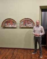 Foto: Pareja agradece que 'La Anunciación', único vestigio del retablo de su iglesia, luzca en el Museo Diocesano de Sigüenza