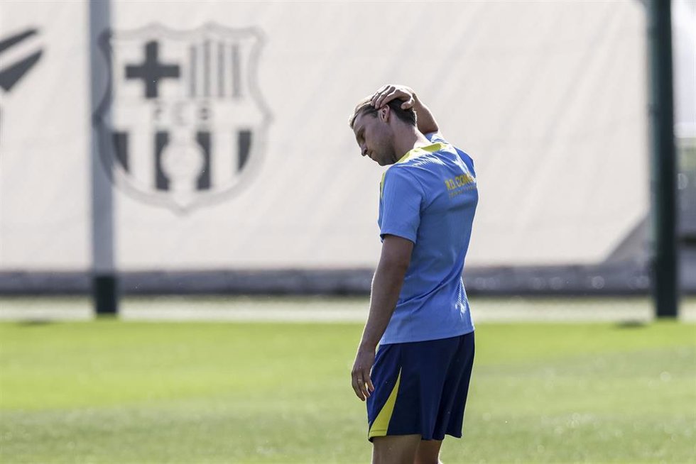 Frenkie de Jong durante un entrenamiento del FC Barcelona