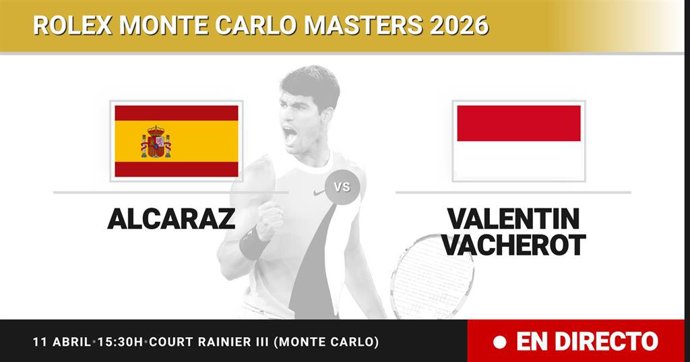Carlos Alcaraz - Valentin Vacherot: resumen y estadísticas del partido de Semifinal de Rolex Monte Carlo Masters