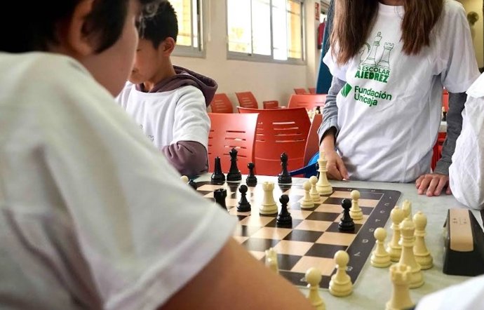 Un total de 180 escolares participan en la final de Liga Escolar de Ajedrez de la Fundación Unicaja