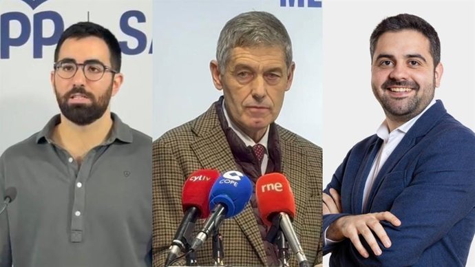 Archivo - Los procuradores electos e integrantes de la Mesa de Edad de las Cortes Ángel Porras (PP), José María Eiros (PP) y Diego Vallejo (PSOE). Fotos cedidas por el PP y el PSOE CyL.