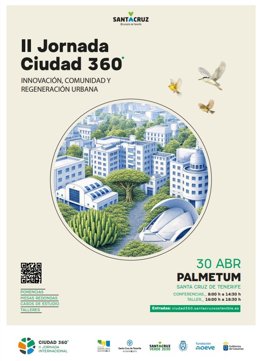 Cartel de la II Jornada Ciudad 360º Innovación, comunidad y regeneración urbana