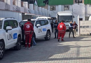 Trabajadores de Media Luna Roja palestina en la Franja de Gaza 