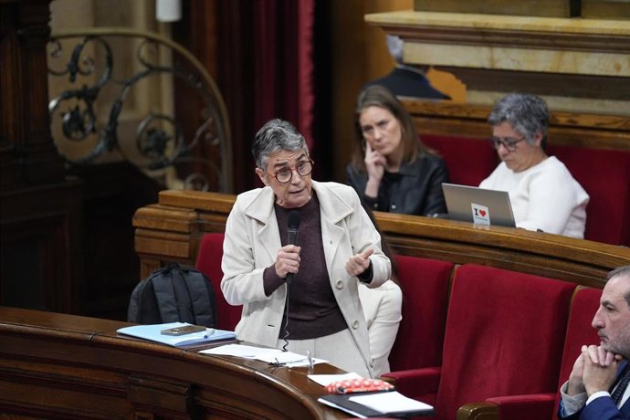 La consellera de Salud, Olga Pané, durante una sesión de control en el Parlament de Catalunya.