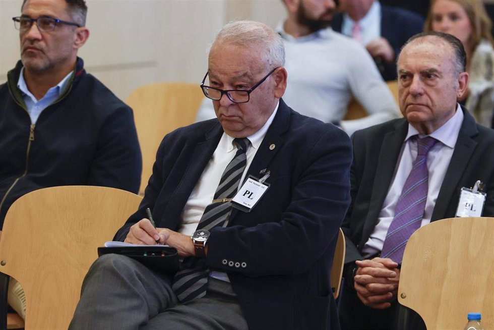 El exDAO de la Policía Nacional Eugenio Pino durante el primer día del juicio de la Operación Kitchen, en la Audiencia Nacional, a 6 de abril de 2026, en San Fernando de Henares, Madrid (España). 