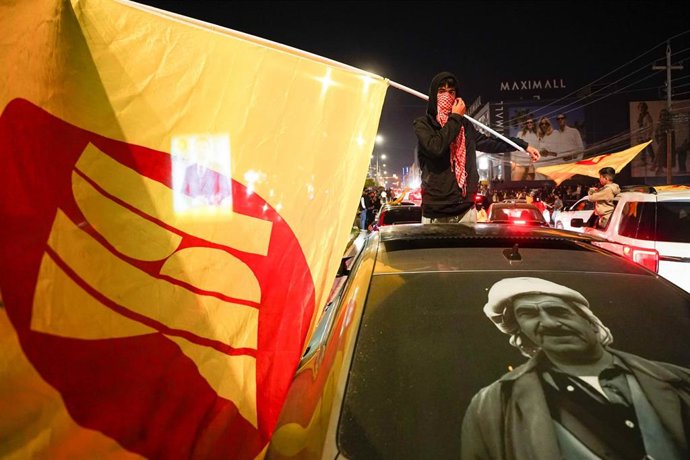 Archivo - Imagen de archivo de simpatizantes del Partido Democrático del Kurdistán.