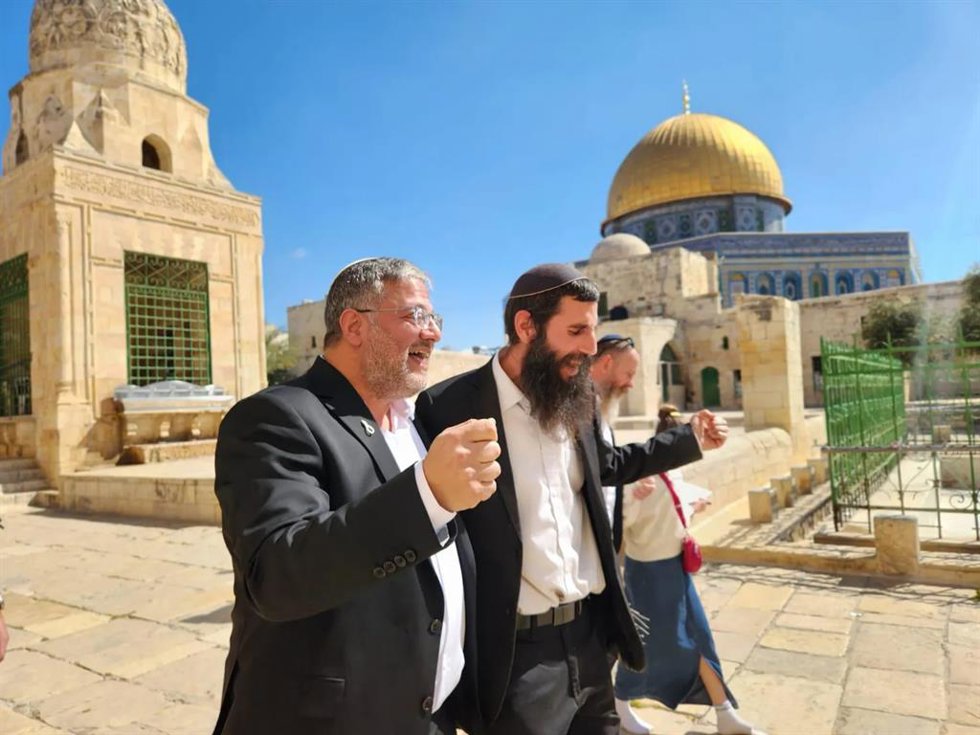 El ministro de Seguridad Nacional de Israel y líder del partido ultraderechista Poder Judío, Itamar Ben Gvir, en la Explanada de las Mezquitas