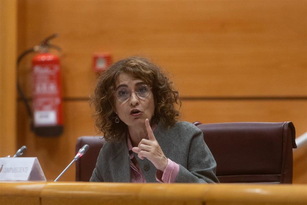 Archivo - María Jesús Montero comparece en la Comisión de Investigación por el ‘caso Koldo’, en el Senado, a 26 de noviembre de 2024, en Madrid (España). 